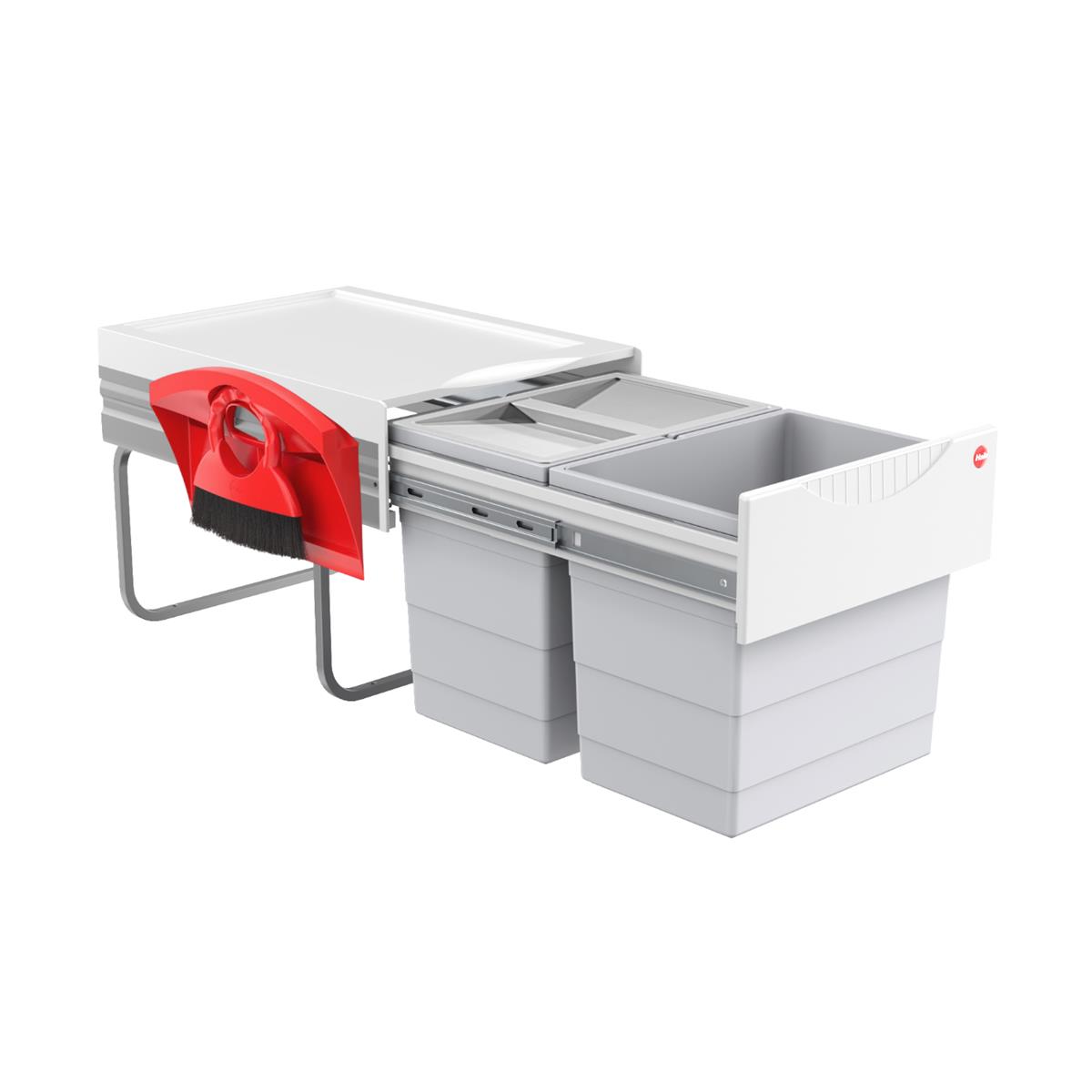 Hailo Abfallsammler 3641222 TR Swing Raumspar-Tandem-H  2x 20 Liter mit Deckel