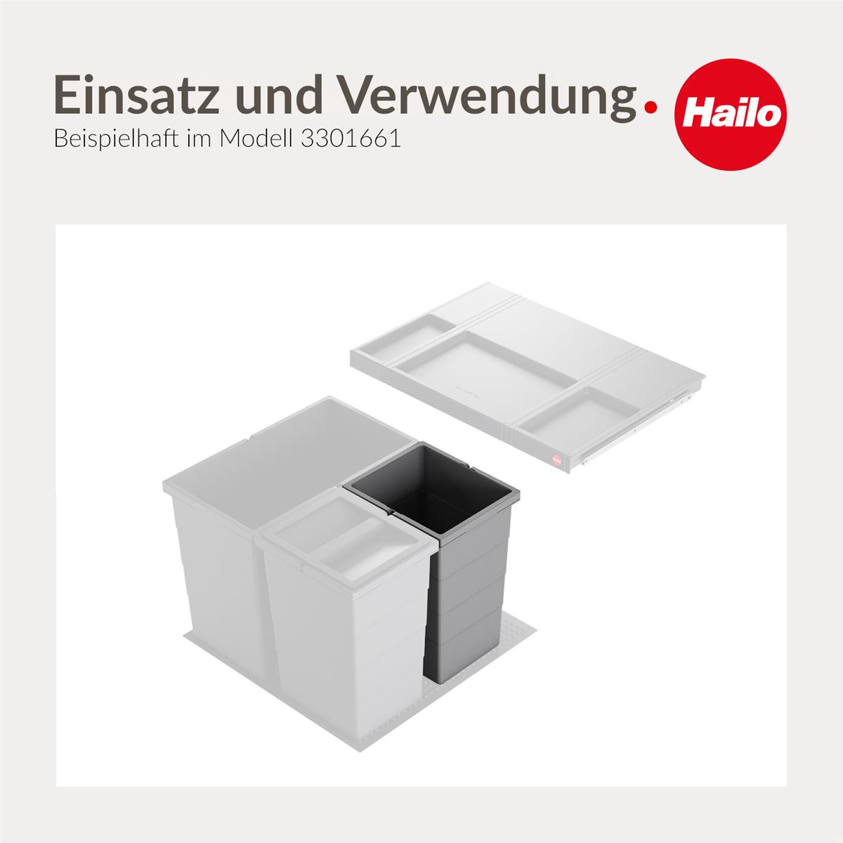 Hailo Inneneimer 1138999 dunkelgrau 13 Liter 207 x 242 x 350 mm