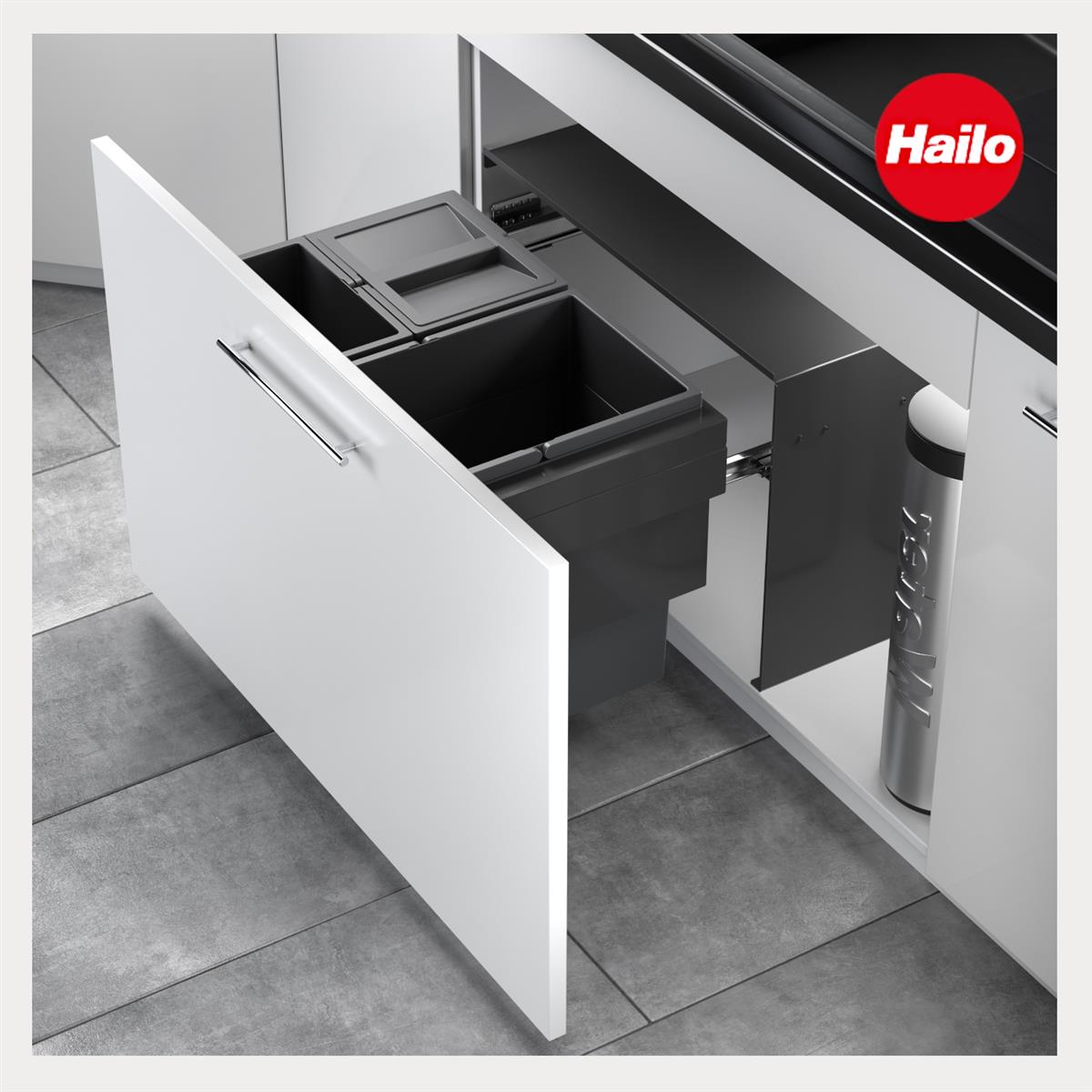 Hailo Abfallsammler 3608901 Cargo Aqua 28 + 2x 13 Liter