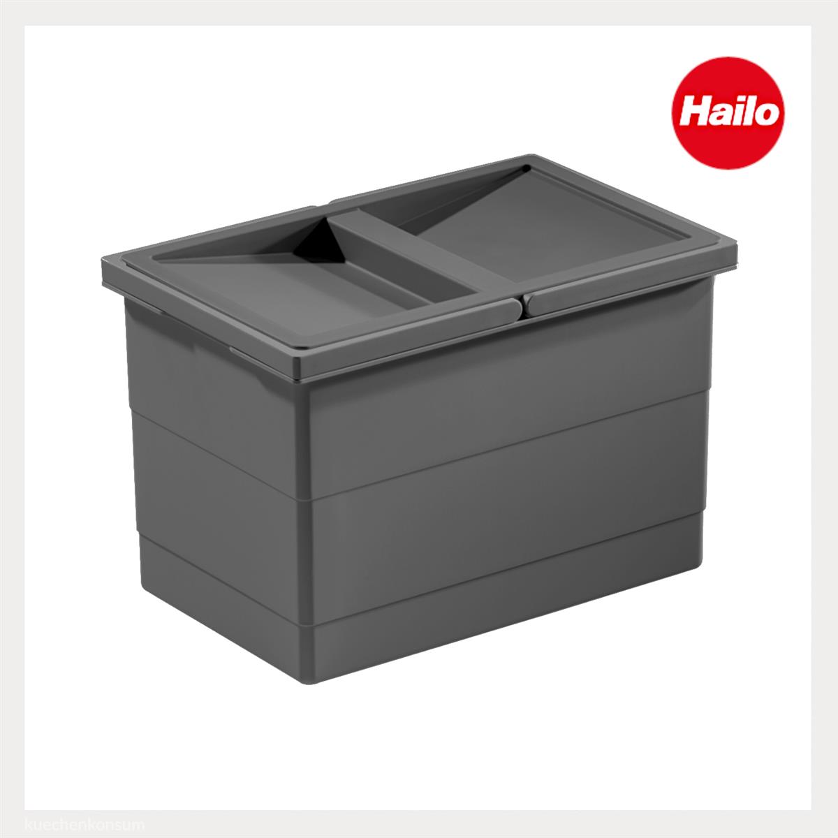 Hailo Inneneimer 1136309 mit Deckel 350 x 226 x 220 mm 2 Henkel dunkelgrau