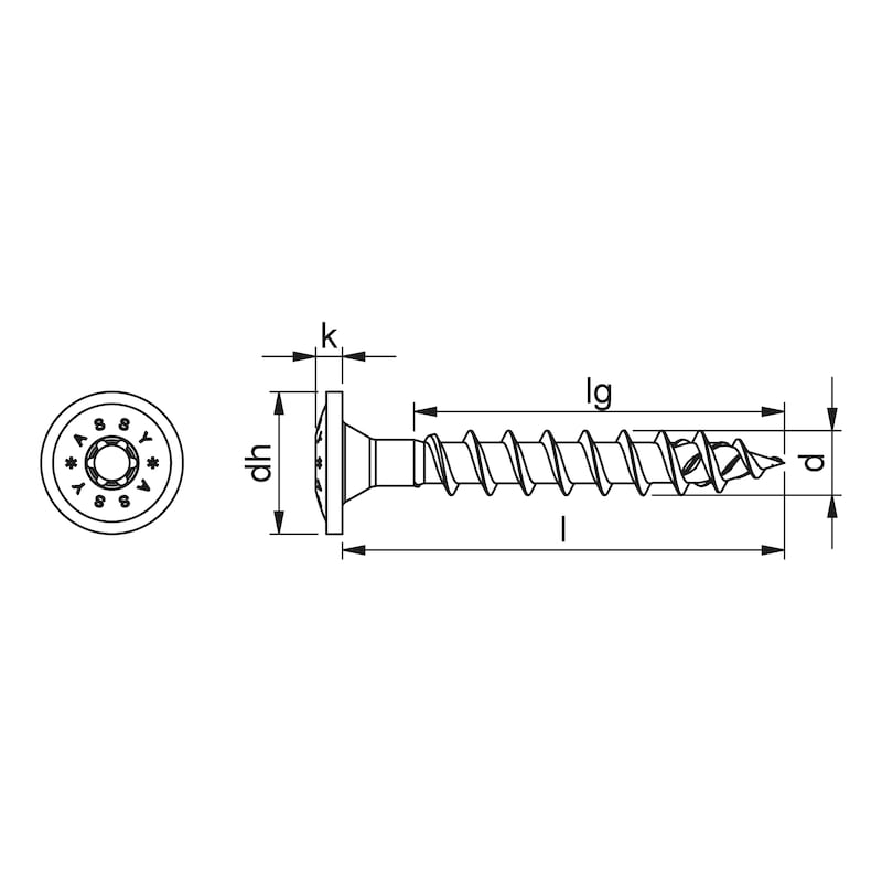 Würth ASSY 4 BP Rückwandschrauben 3x35 RW10, 500 Stück