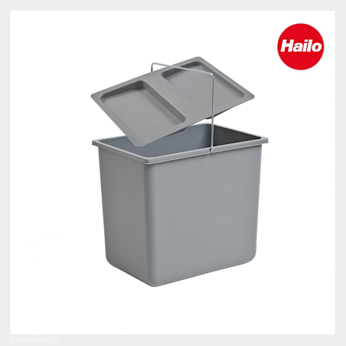 Hailo Inneneimer 1094079 mit Deckel hellgrau 18 L 316 x 226 x 286 mm
