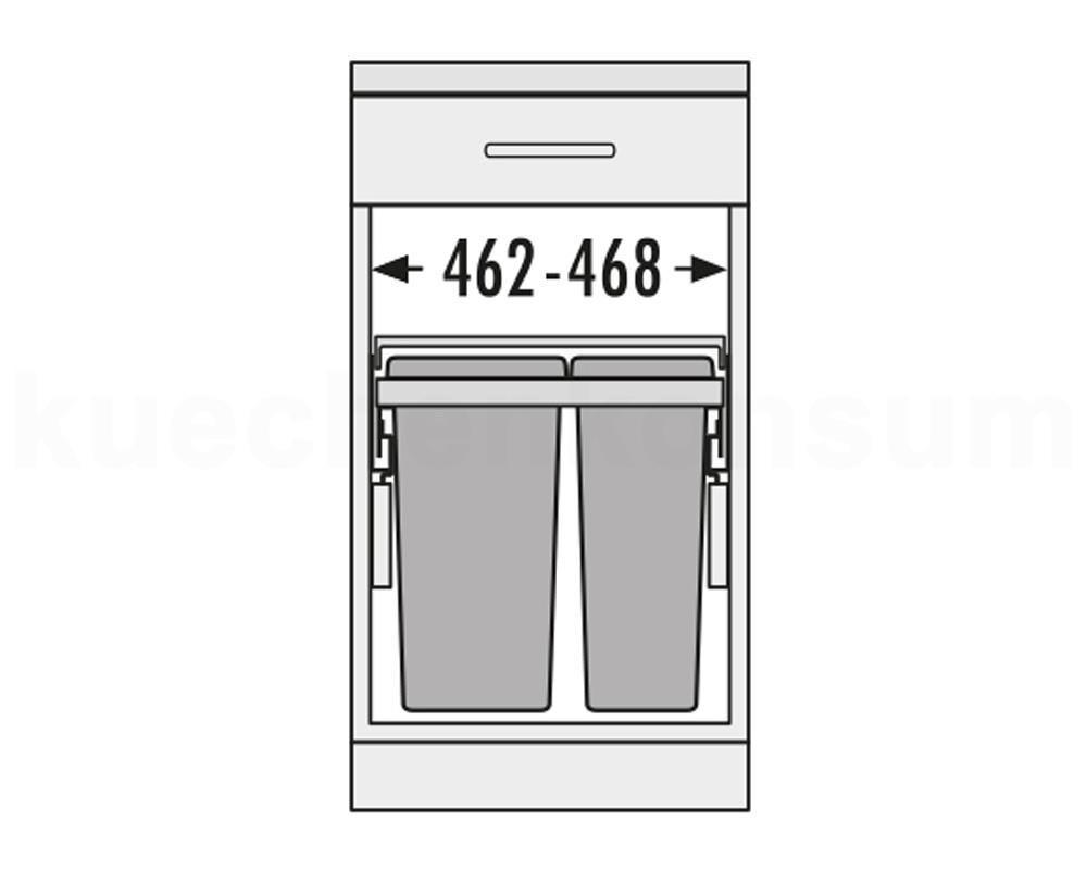 Hailo Abfallsammler 3610521 CS Slide Euro-Cargo-S 30 + 19 Liter