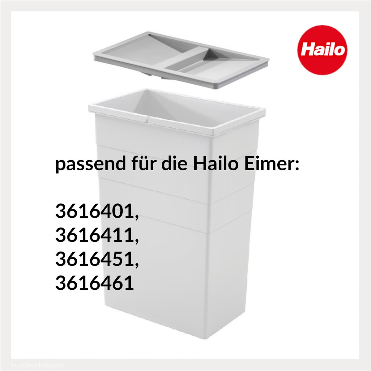 Hailo Deckel 1100719 für 14, 24 und 29 Liter Inneneimer hellgrau