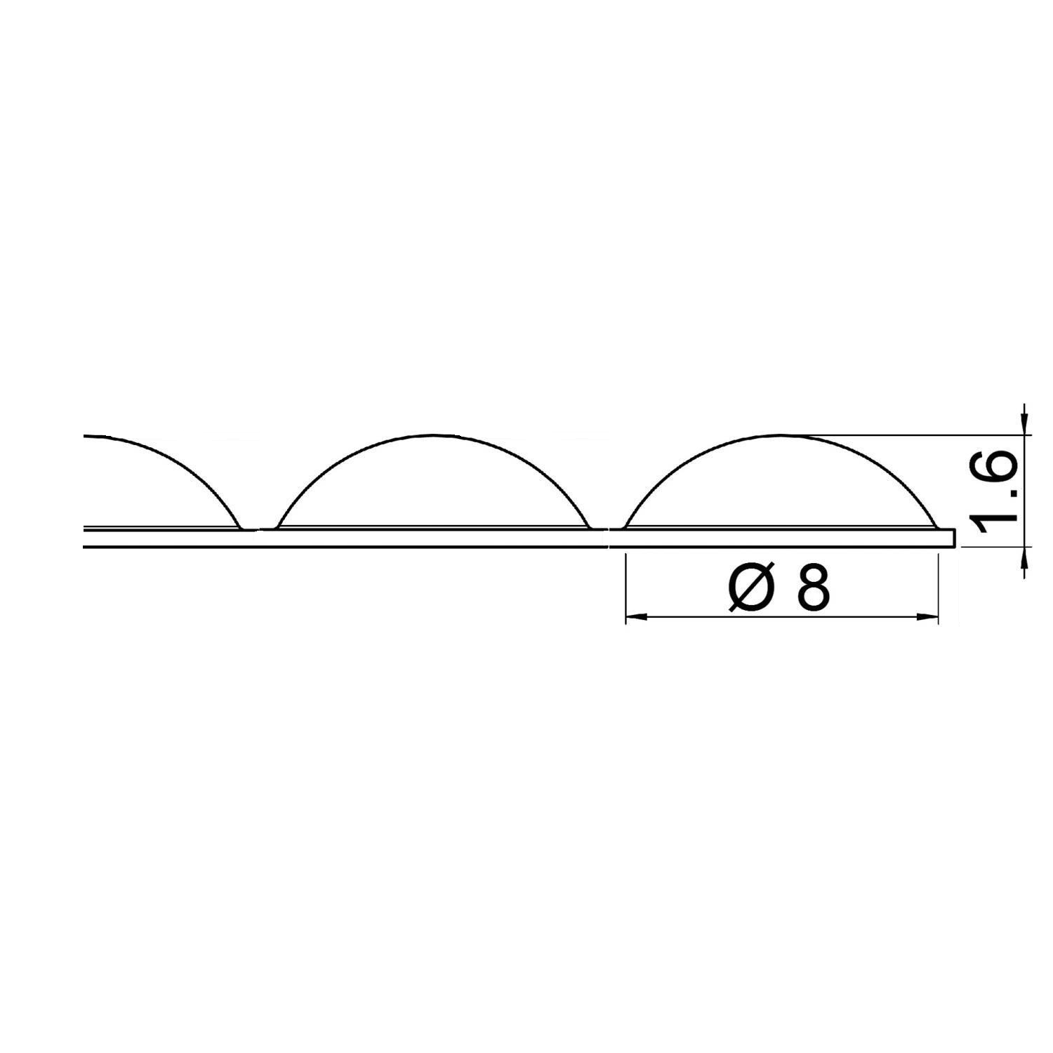 Türanschlagpuffer 250 Stück selbstklebend 8 x 1,6 Möbelpuffer transparent