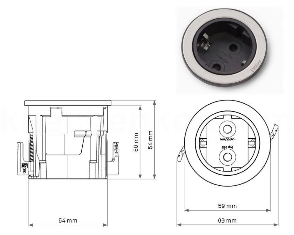 Schulte EVOline One Einbau USB Charger 00.012 schwarz