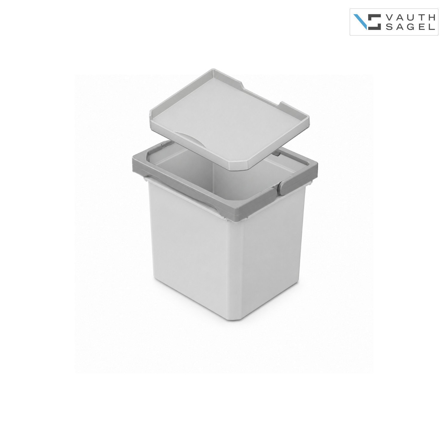Vauth Sagel Mülleimer 720820 mit Deckel Envi Free 230 x 191 x 216 mm Grau