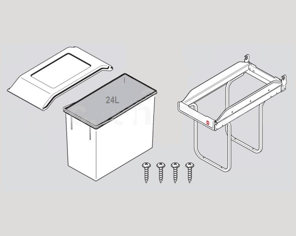 Hailo Abfallsammler 3650241 Einbau SingleBox 24 Liter