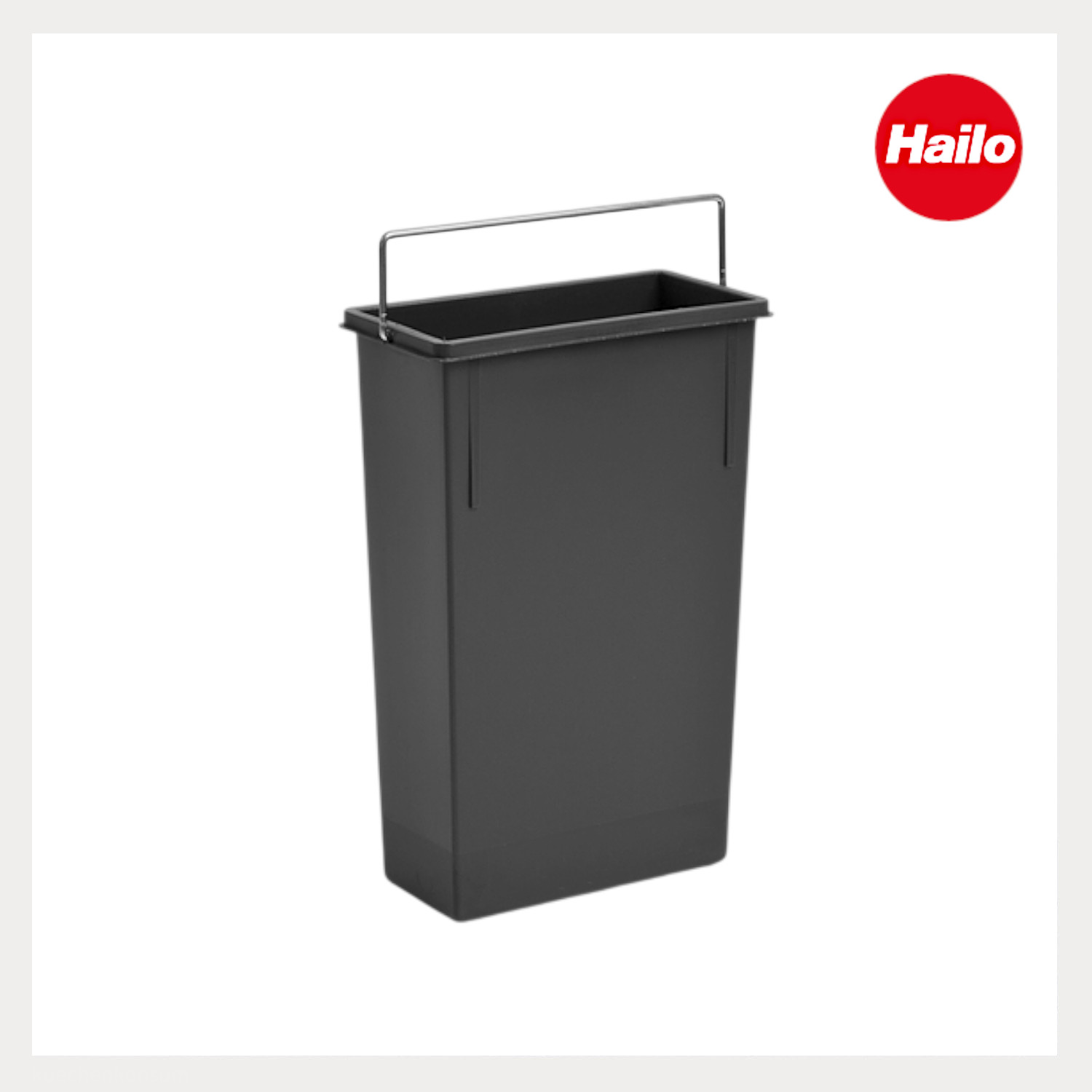 Hailo Inneneimer 1220179 dunkelgrau 7 L 226 x 115 x 340 mm mit Henkel