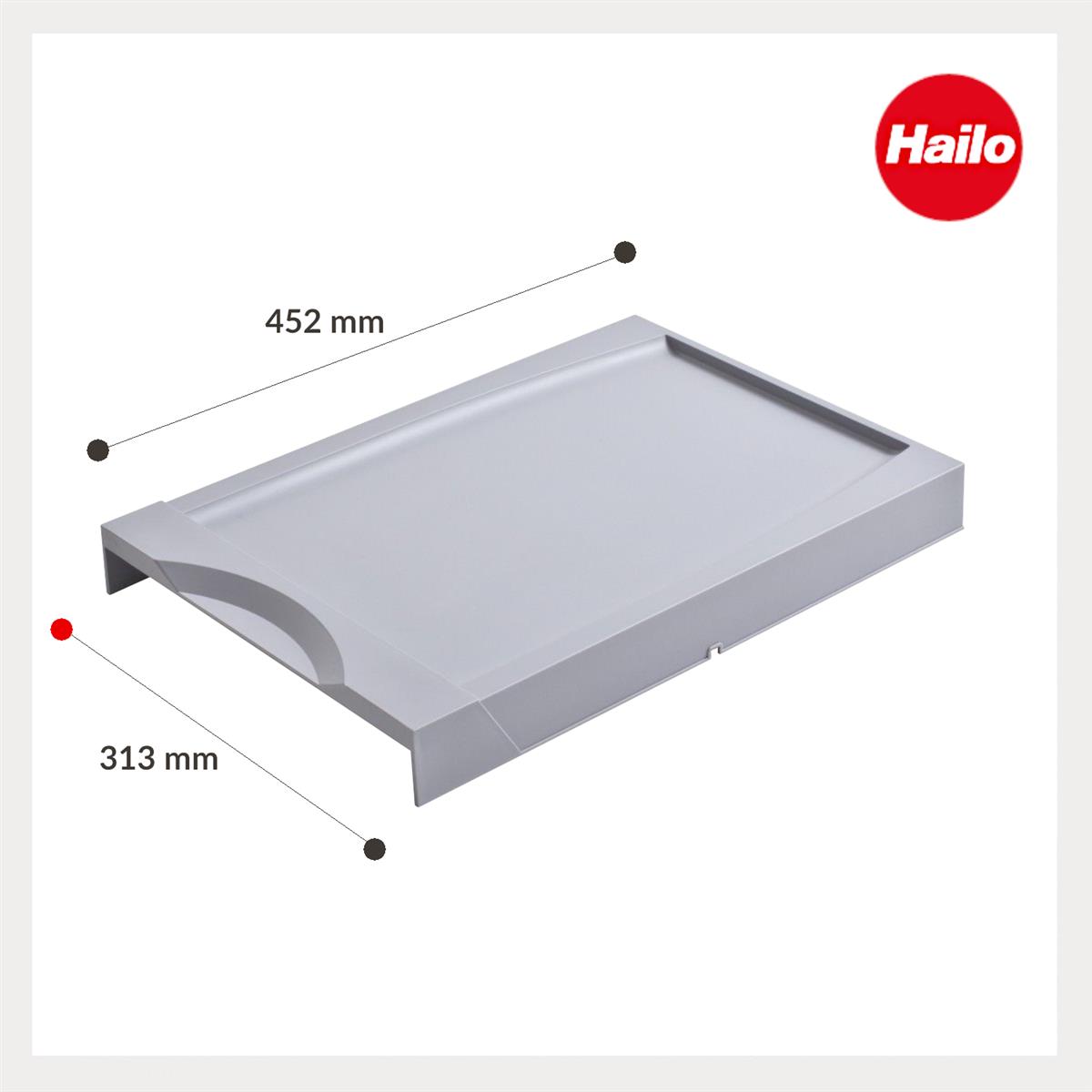Hailo Deckel 1079589 hellgrau 40 Liter 313 x 452 x 48 mm