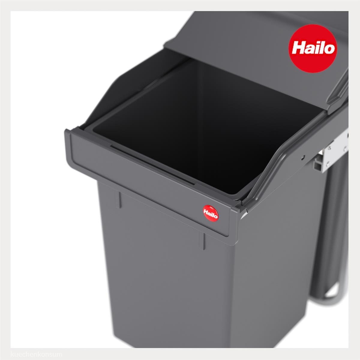 Hailo Abfallsammler 3650102 TA Swing A Tandem 2x 15 Liter mit Deckel