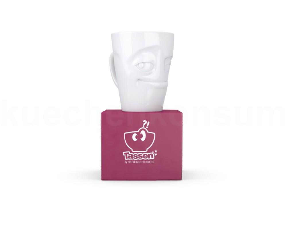 TV Tasse Kaffeebecher 82.01 Henkelbecher Verschmitzt weiß