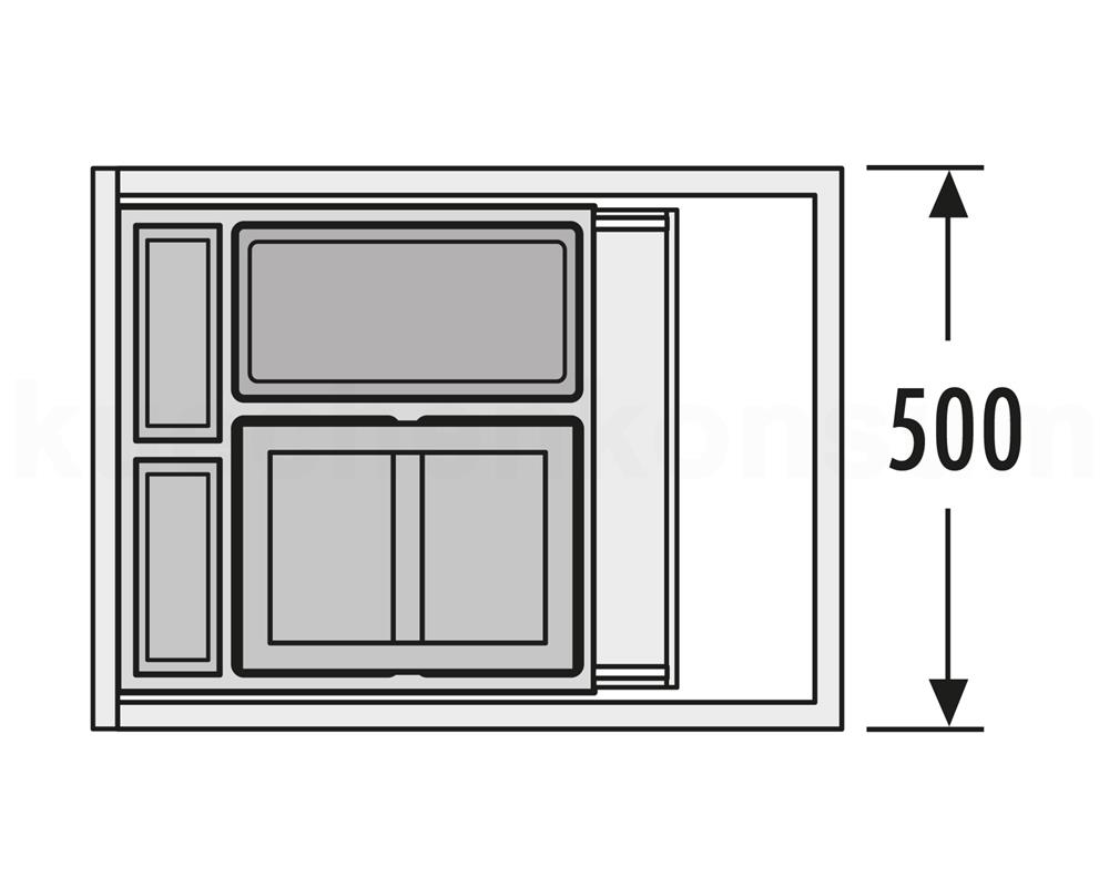 Hailo Abfallsammler 3630501 Inset Aufsatz XXL 2x 8,5 + 2x 4,1 + 12 L