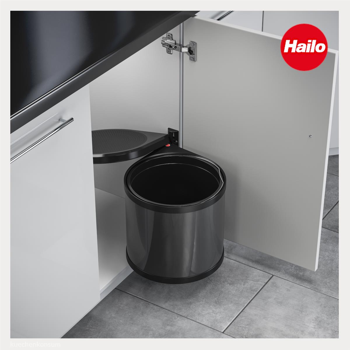 Hailo Abfallsammler 3512071 schwenkbar Mono 12 Liter Dunkelgrau