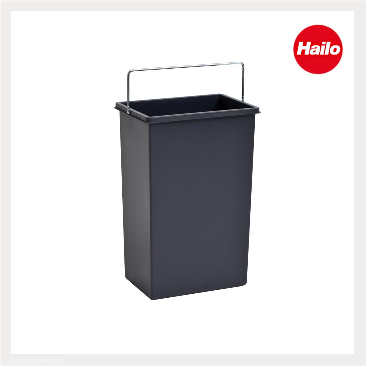 Hailo Inneneimer 1045639 dunkelgrau 10 L 226 x 154 x 350 mm mit Henkel