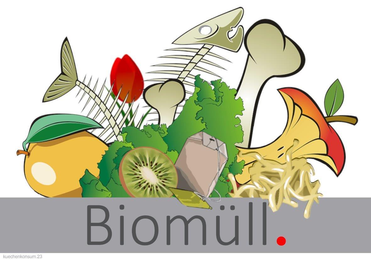 Aufkleber Biomüll 9980109 für Abfallsammler und Deckel 100 x 60 mm