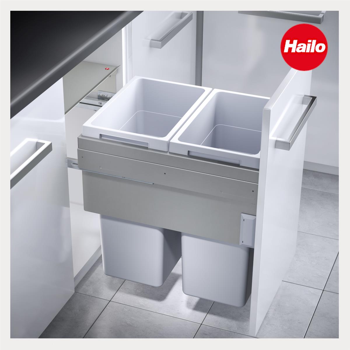 Hailo Abfallsammler 3619471 CE Slide Euro-Cargo 2x 38 Liter