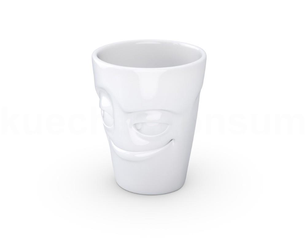 TV Tasse Kaffeebecher 82.01 Henkelbecher Verschmitzt weiß