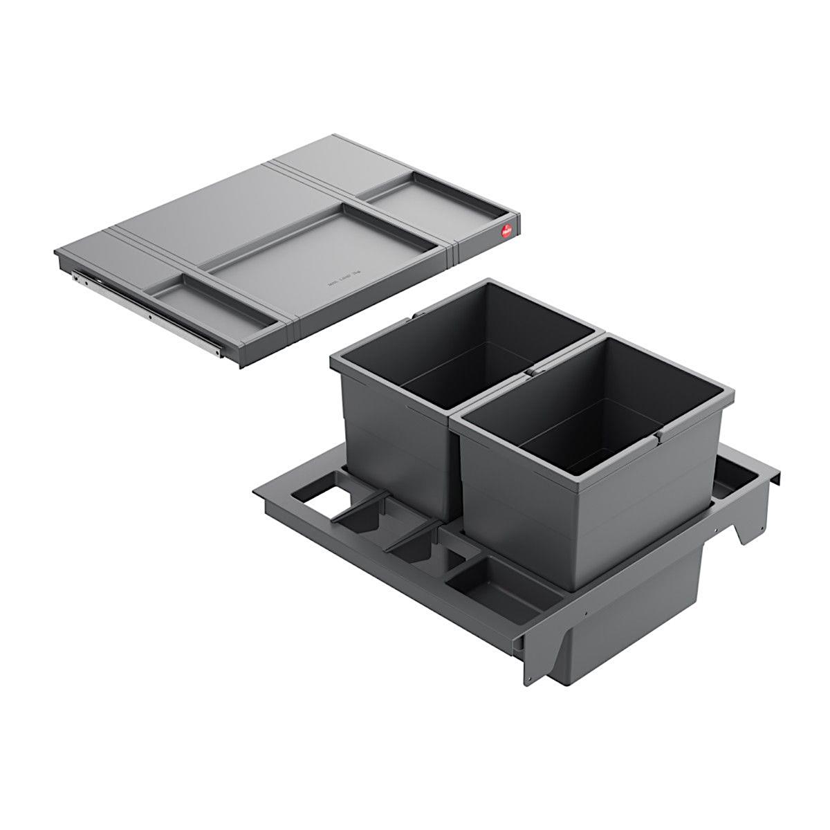 Hailo Abfallsammler 3620811 Separato-K 600 Einsatz 2x 20 Liter Dunkelgrau