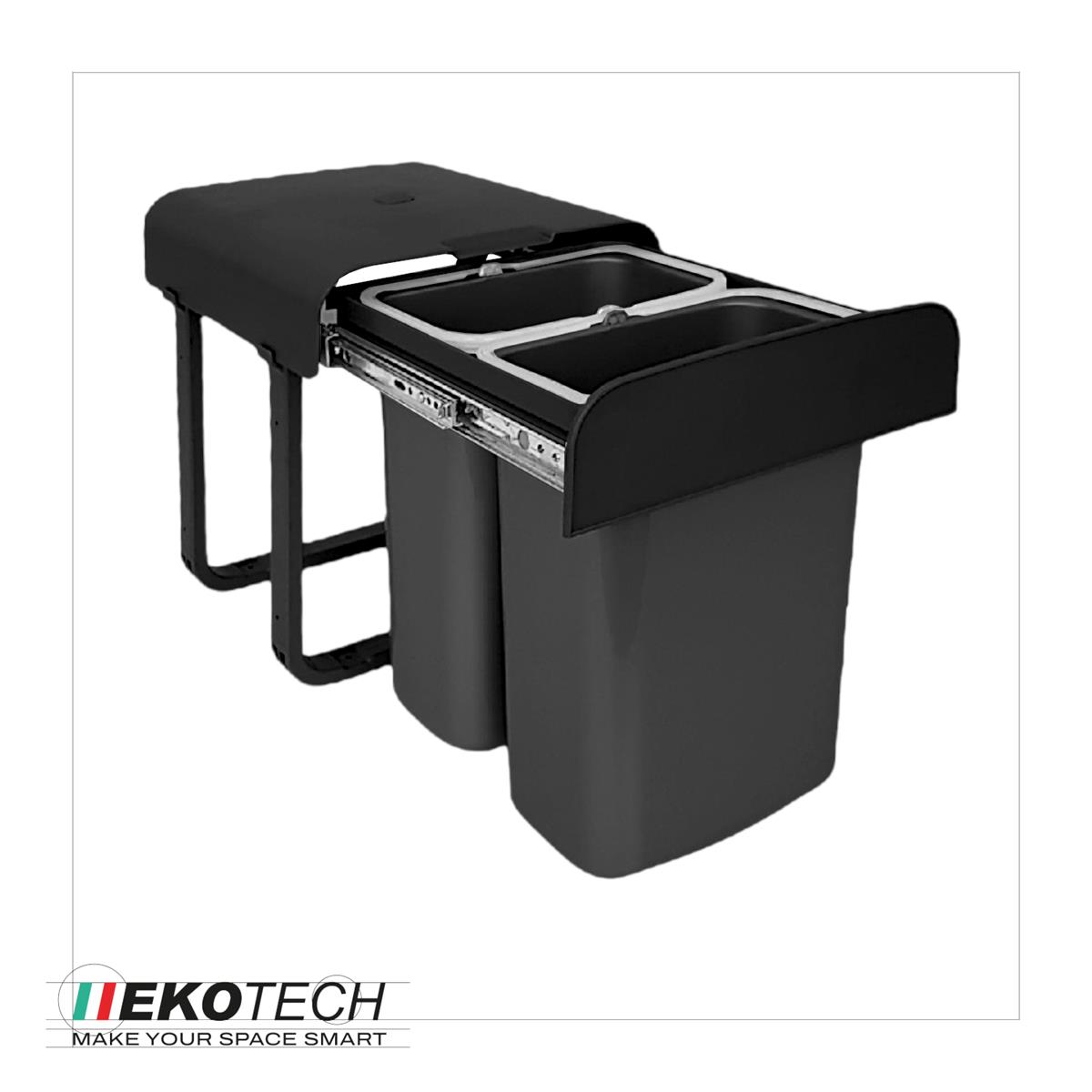 Ekotech Abfallsammler AS88S Aladin schwarz 2x 8 Liter