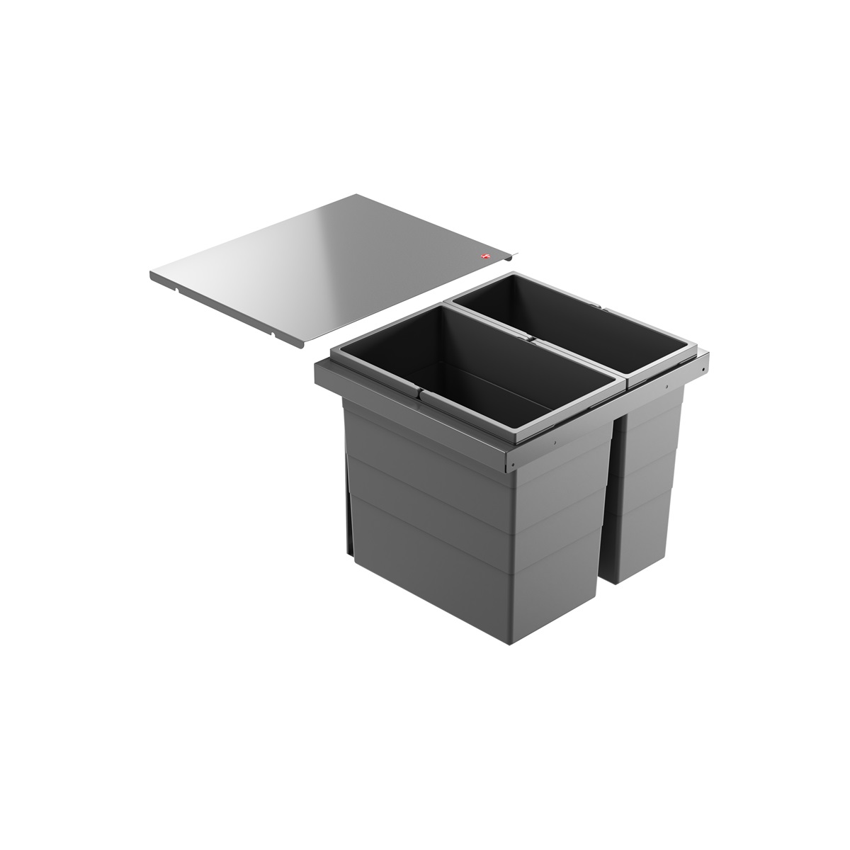 Hailo Abfallsammler 10000223 Triple XL 500 18/28 Liter dunkelgrau