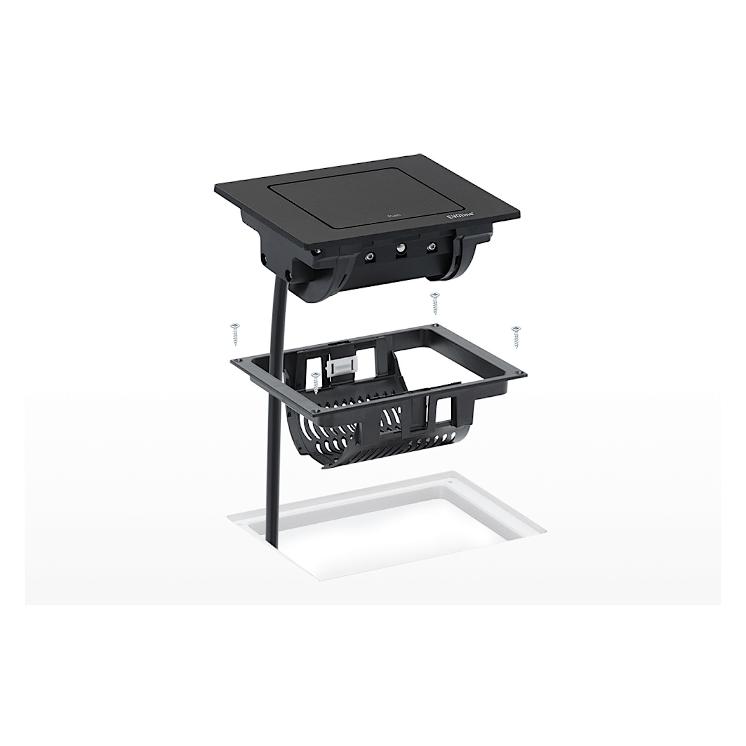 Schulte EVOline Spin 40.003 Einbausteckdose VDE/USB schwarz matt