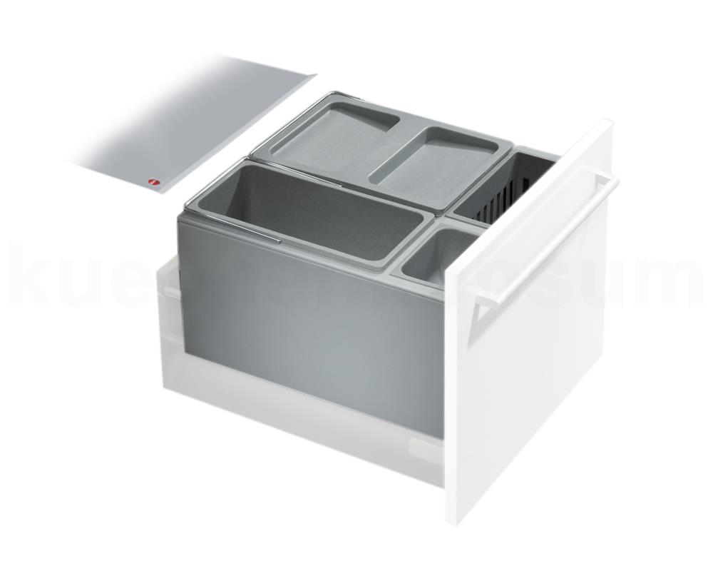 Hailo Abfallsammler 3630451 XX Inset Aufsatz XXL 18 + 12 + 4.1 Liter