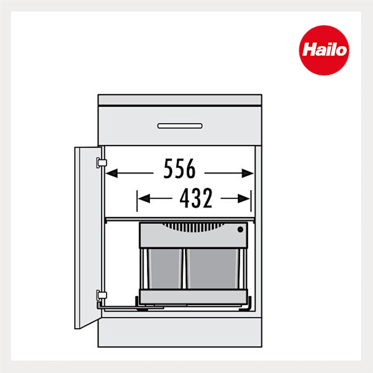 Hailo Abfallsammler 3644832 RaumsparTandem-S-plus 2x 8,5 +12 Liter Bio