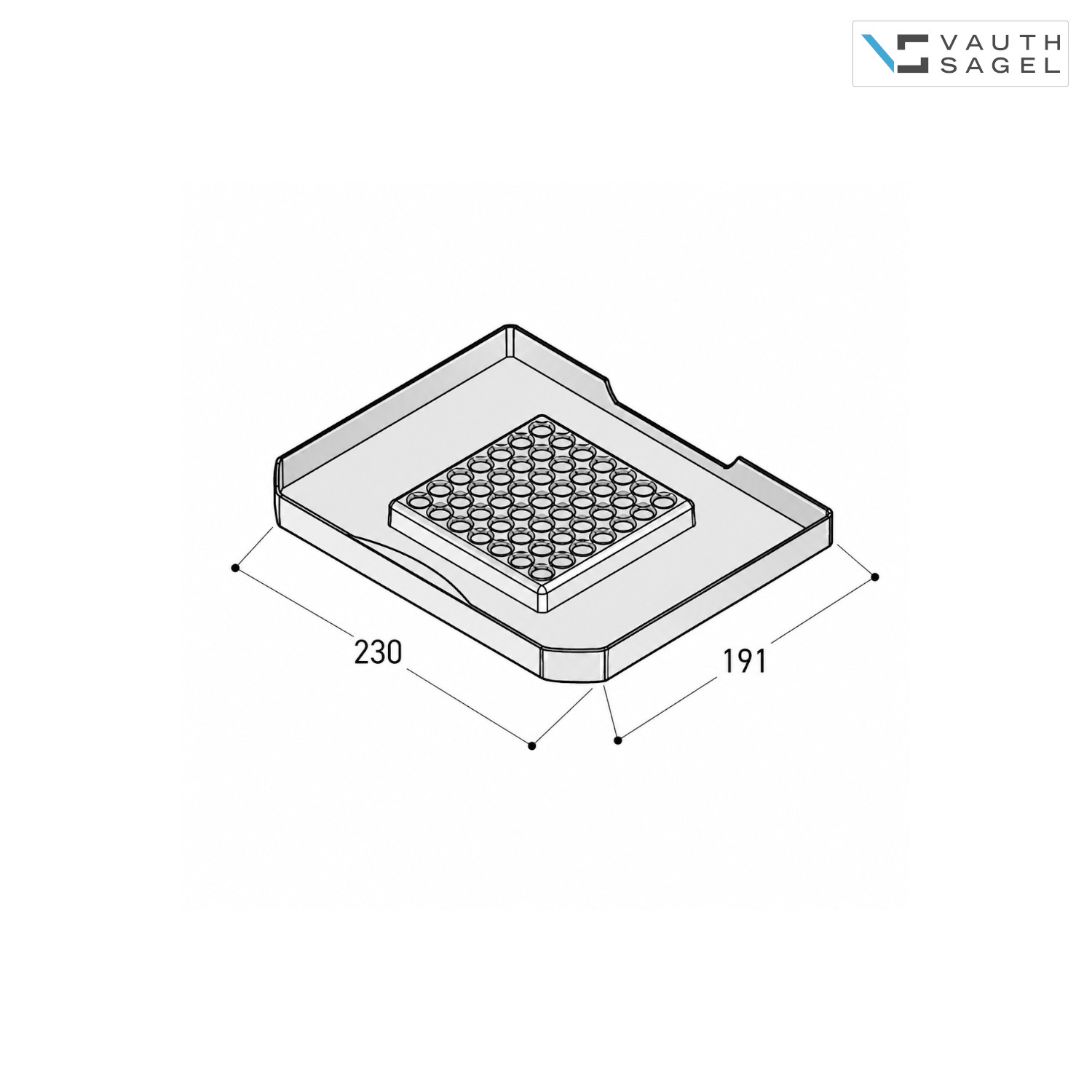 Vauth Sagel Deckel für Mülleimer 720846 Envi Free 191 x 230 mm Grau
