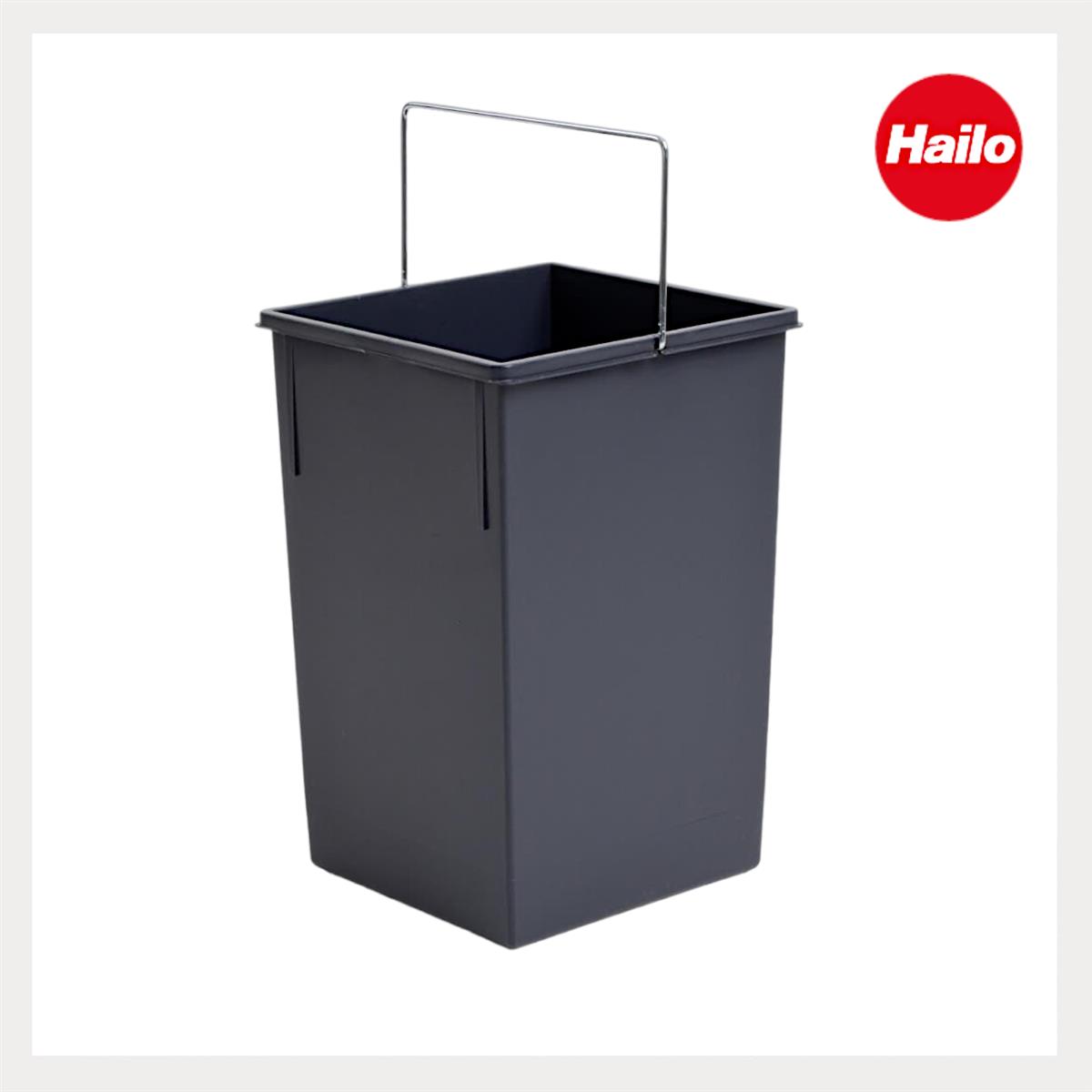 Hailo Inneneimer 1008879 dunkelgrau 15 L 230 x 220 x 350 mm mit Henkel