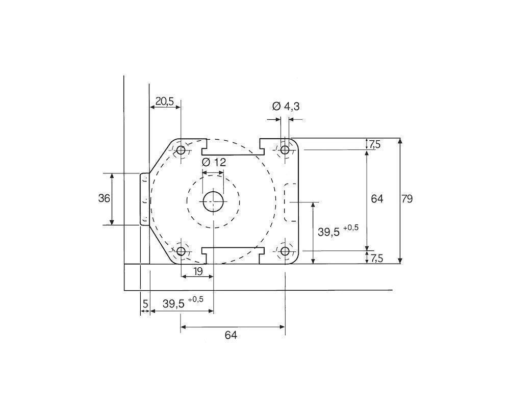 Möbelfuß 125 mm höhenverstellbar 115-143 mm Kunststoff schwarz 40x