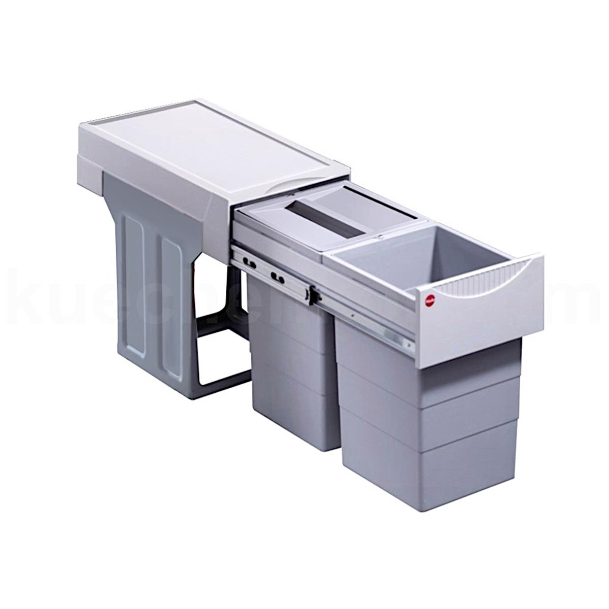 Hailo Abfallsammler 3666821 TA Swing Tandem 2x 15 Liter mit Biodeckel
