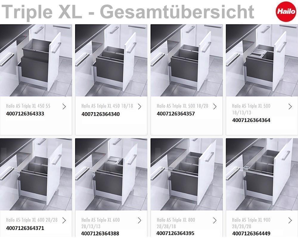 Hailo Abfallsammler 3631681 XL Inset 600 28/28 Triple-XL 2x28 Liter