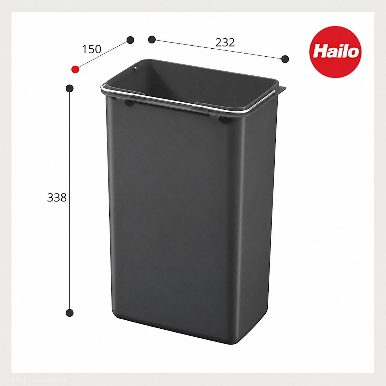 HAILO Inneneimer-Set 3x 9 Liter gelb/schwarz 150 x 232 x 338 mm