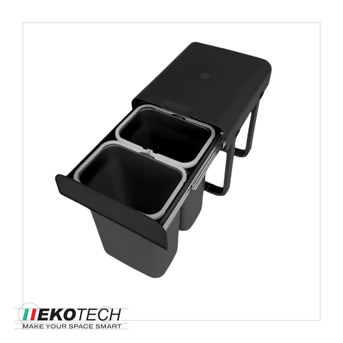 Ekotech Abfallsammler AS88S Aladin schwarz 2x 8 Liter