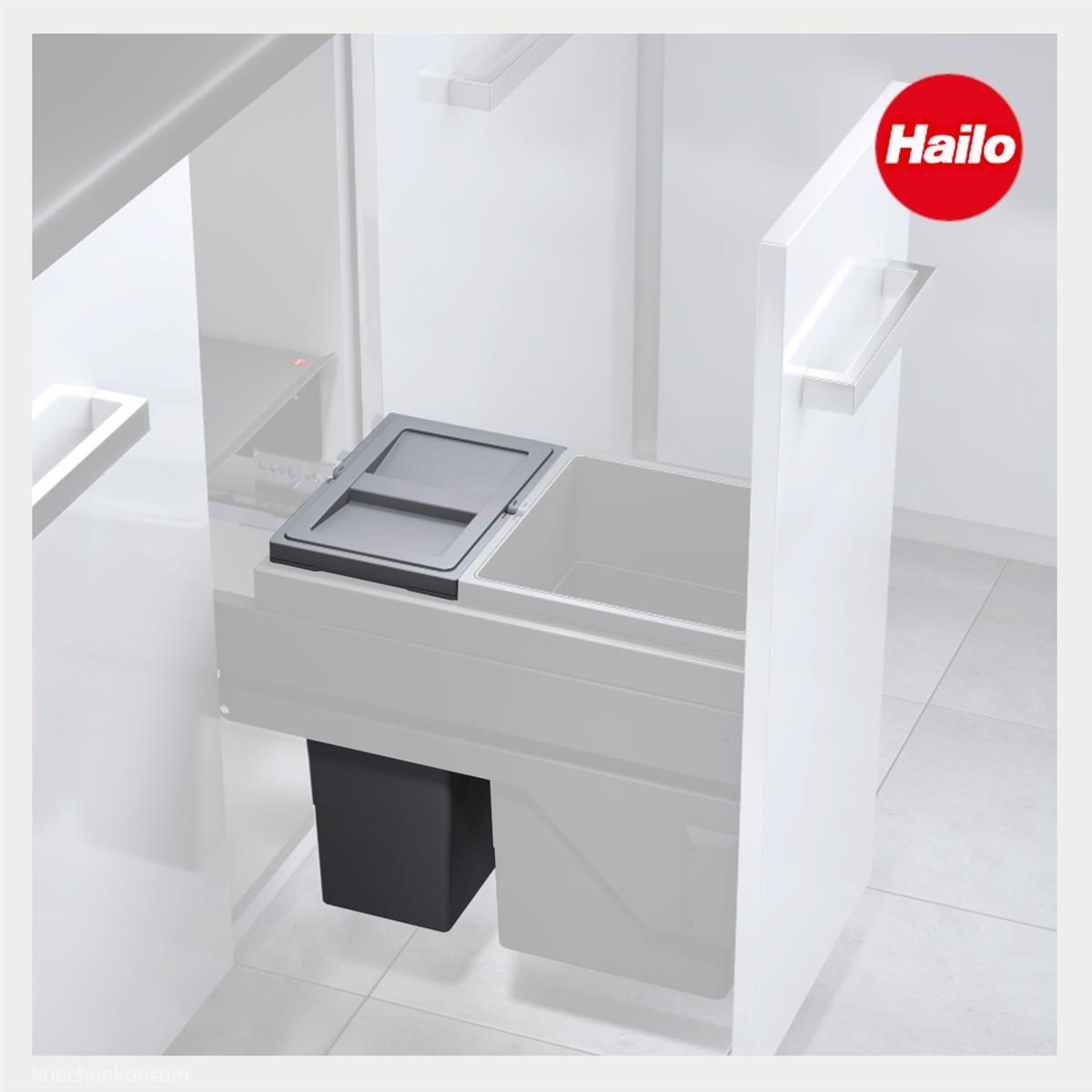Hailo Inneneimer 1129919 mit Deckel 10 L 226x156x350 mm 2 Henkel d.-grau