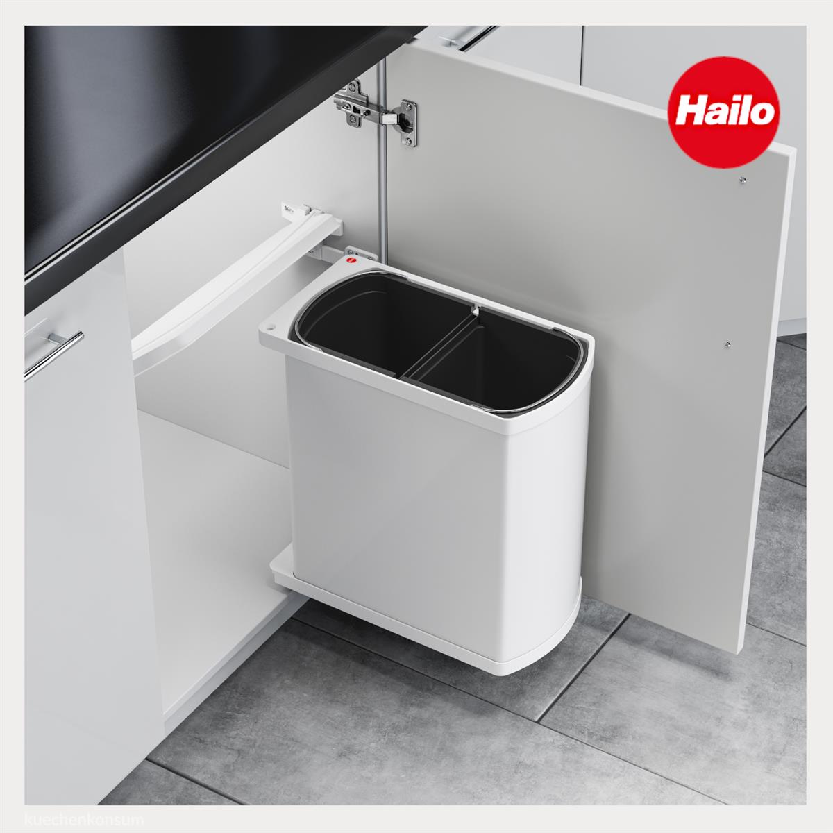 Hailo Abfallsammler 3416001 MF Swing Duo 16 Liter weiß