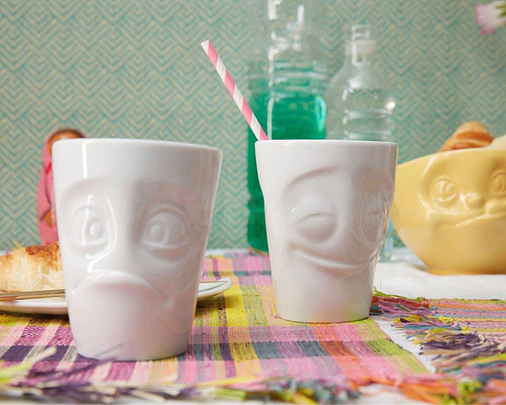 TV Tasse Kaffeebecher 84.01 Henkelbecher Verdutzt weiß