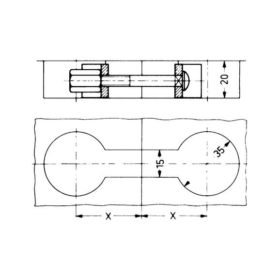 Arbeitsplattenverbinder Paar M6 x 150 mm verzinkt