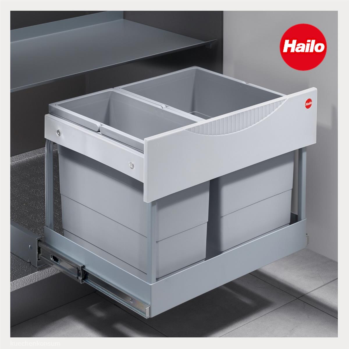 Hailo Abfallsammler 3644801 TR Swing m Raumspar-Tandem-S-plus 18 + 12 Liter