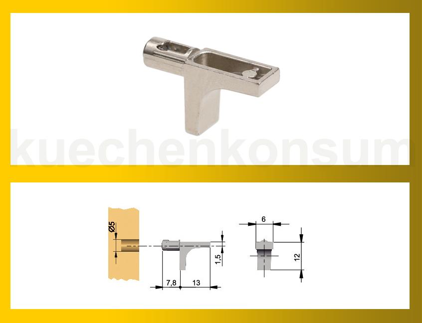 Design Bodenträger vernickelt (NR.5) 10 Stück