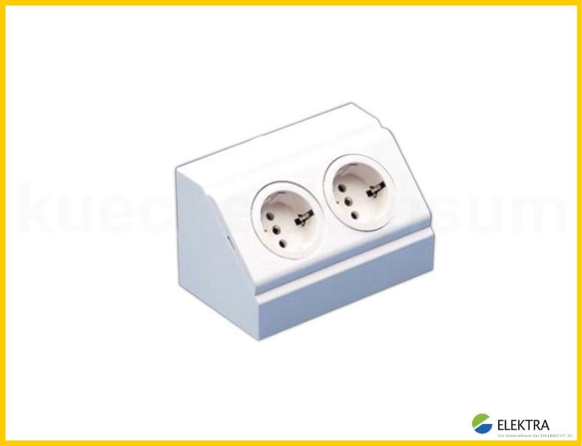 Elektra Ecksteckdose 52564401 EBE-W2 weiß 2-fach 140 x 85 x 85 mm