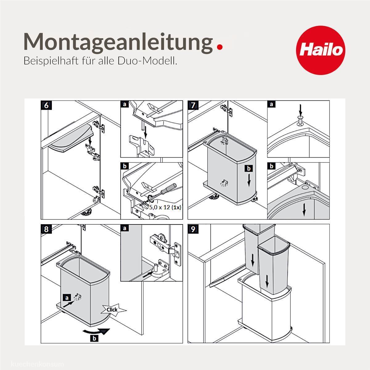 Hailo Abfallsammler 3416071 MF Swing Duo 16 Liter dunkelgrau