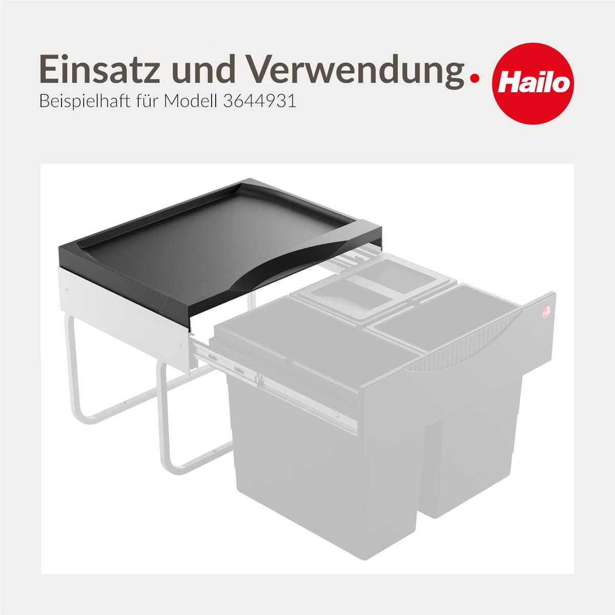 Hailo Systemdeckel 1226099 Kunststoff 429 x 319 x 38 mm schwarz
