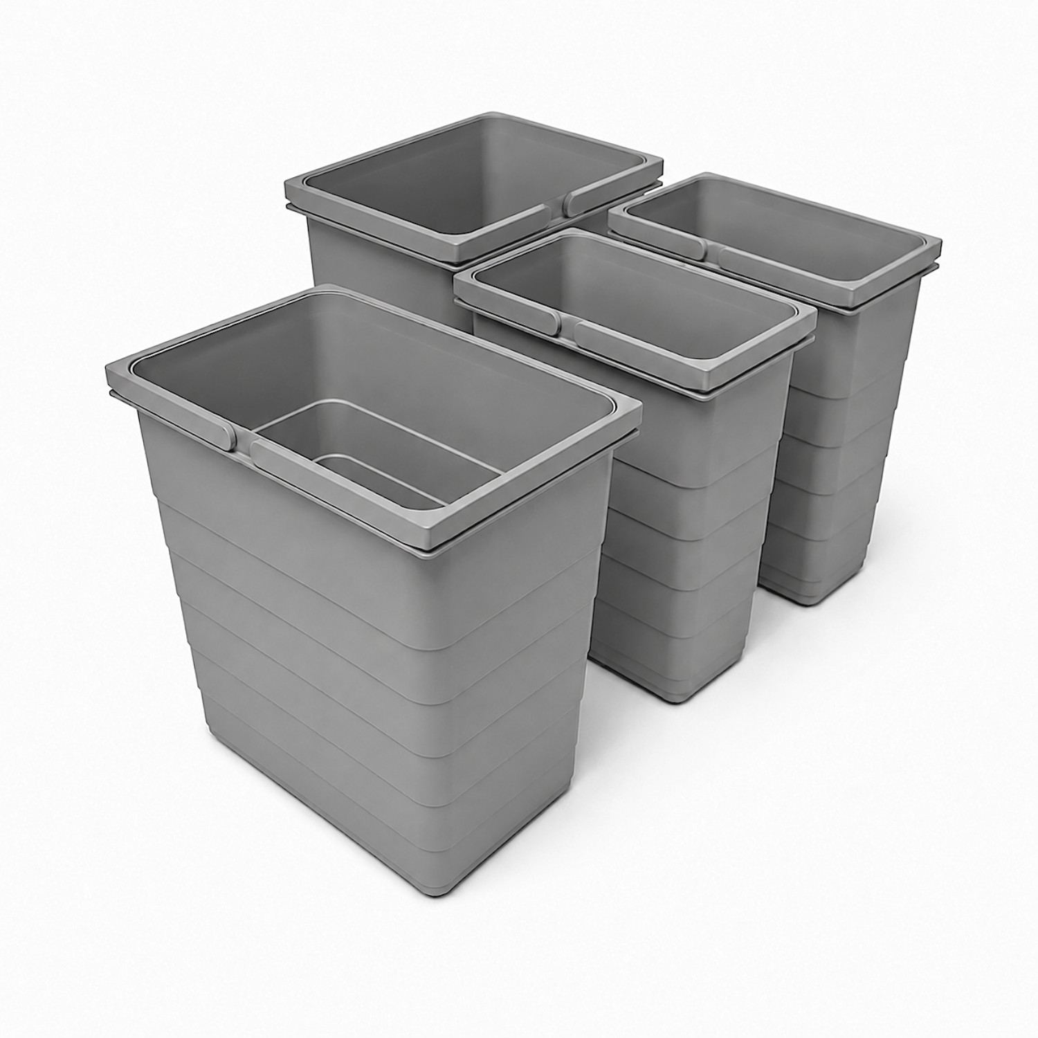 ninka Inneneimer-Set 5055.92 hellgrau 2x 17 + 2x 8 Liter 310 mm Höhe