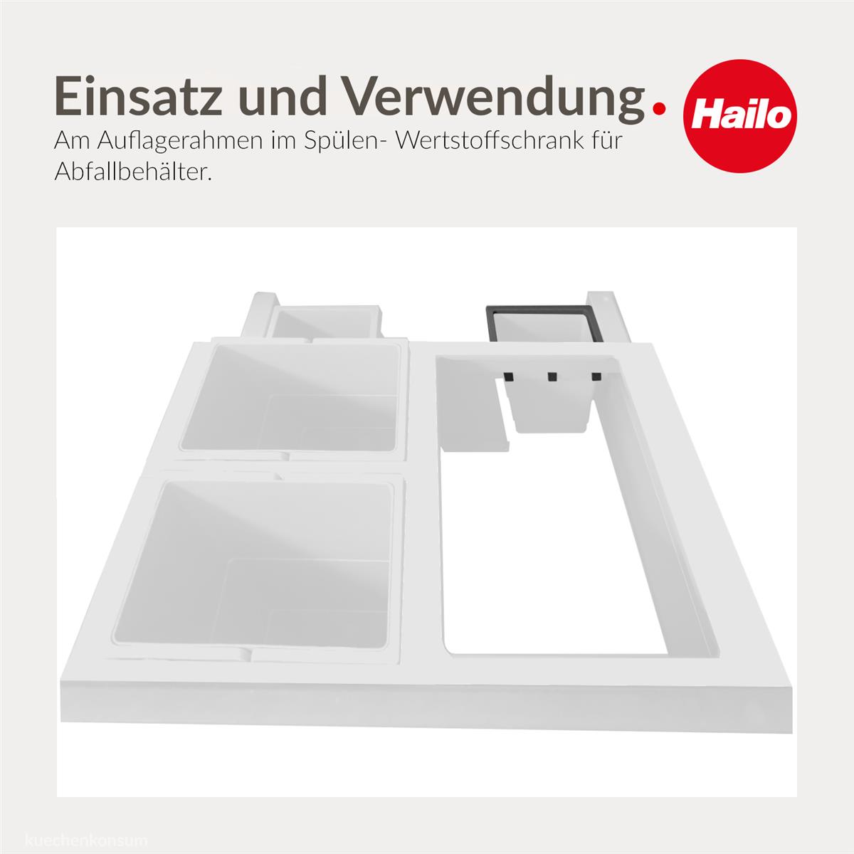 Hailo Halter 3603951 für Inneneimer 1129889 dunkelgrau 2,5 Liter 152 x 115 x 30 mm