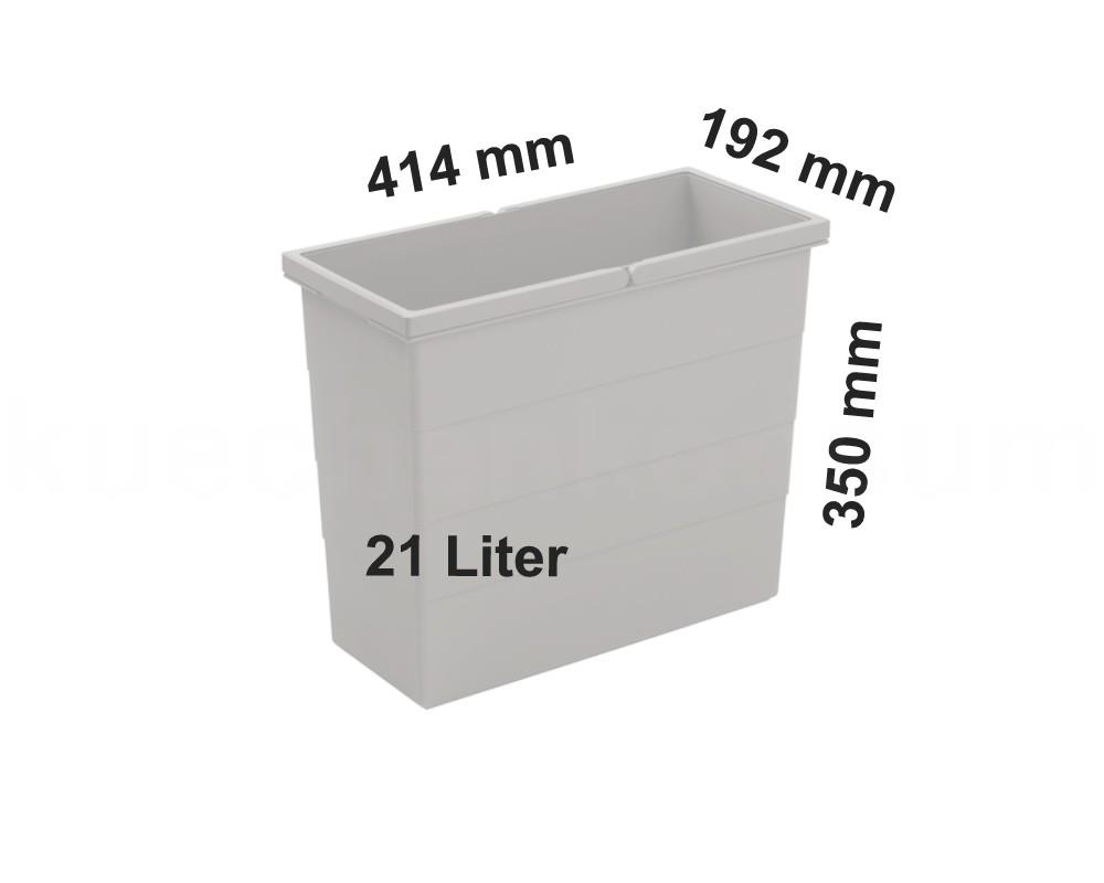 Hailo 21 Liter Inneneimer 1129669 dunkelgrau 414 x 192 x 350 mm
