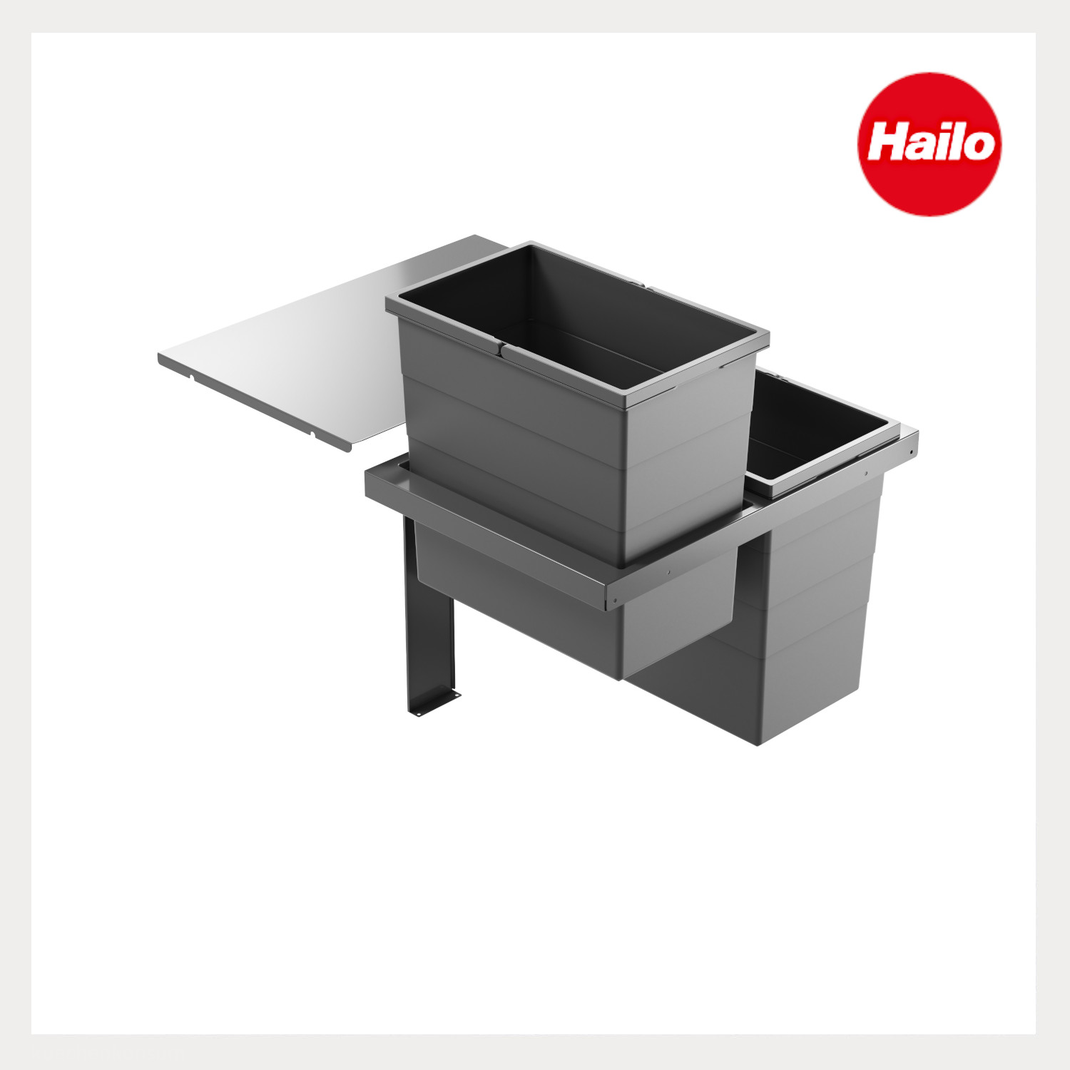 Hailo Abfallsammler 10000225 Triple XL 600 28/28 Liter dunkelgrau