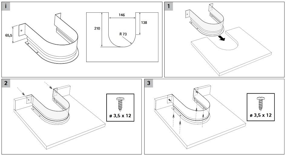 Hettich Metallumrandung für Siphon Siphonausschnitt-Abdeckung silber