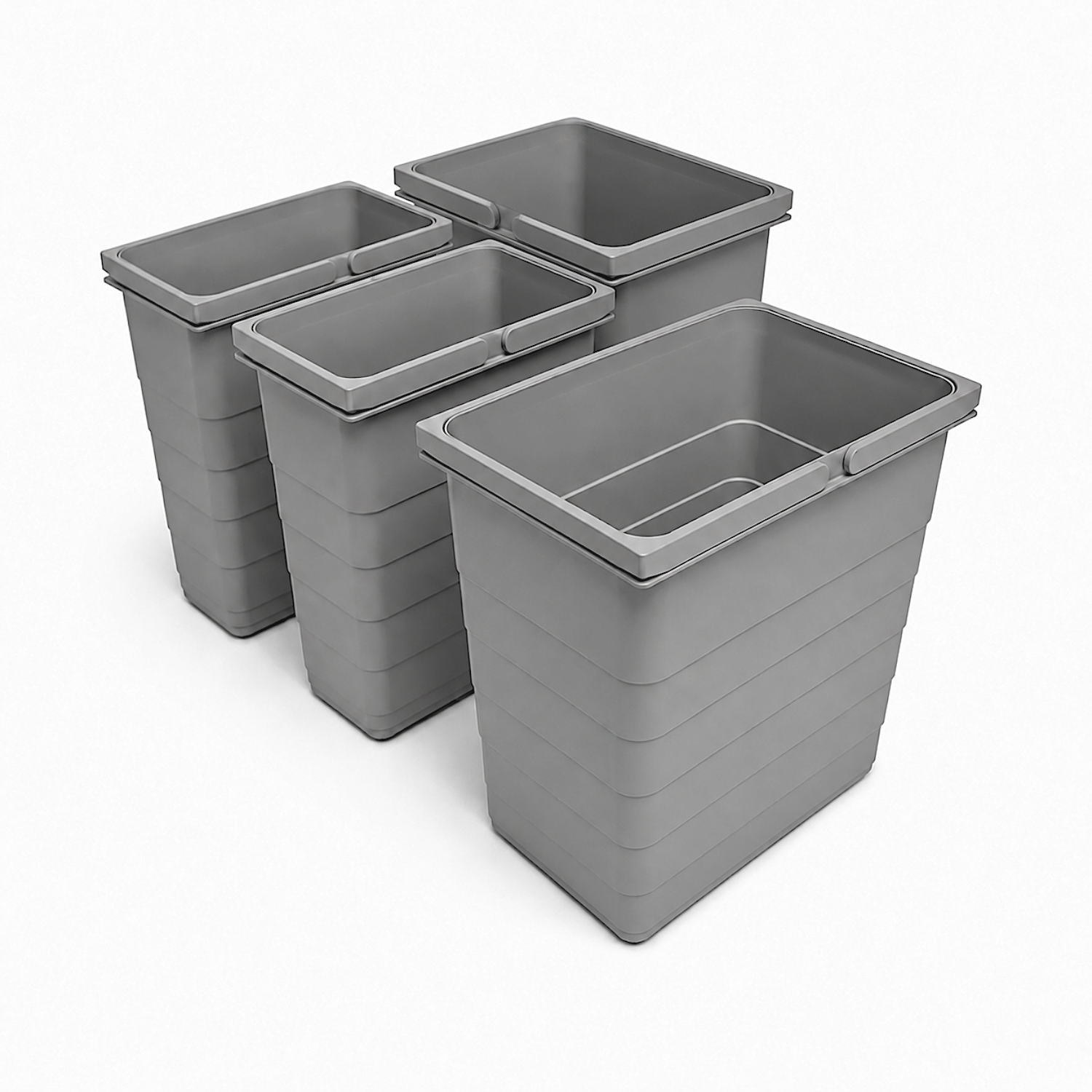 ninka Inneneimer-Set 5055.92 hellgrau 2x 17 + 2x 8 Liter 310 mm Höhe